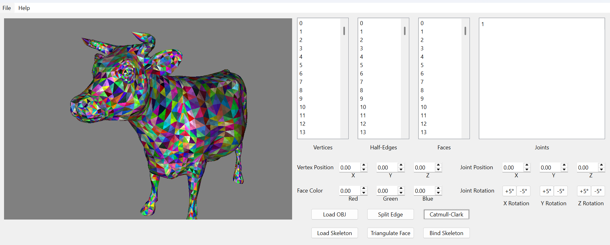 A mesh open in MicroMaya